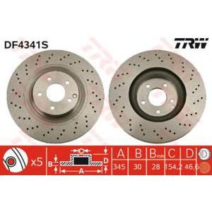спирачен диск TRW DF4341S 