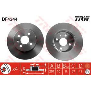 спирачен диск TRW DF4344 