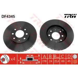спирачен диск TRW DF4345 