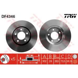 спирачен диск TRW DF4346 