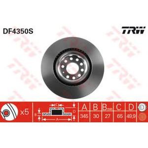 спирачен диск TRW DF4350S 