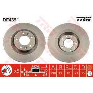спирачен диск TRW DF4351 