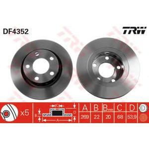 спирачен диск TRW DF4352 