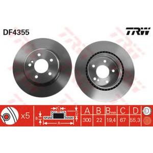 спирачен диск TRW DF4355
