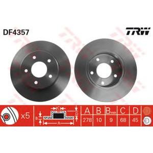 спирачен диск TRW DF4357
