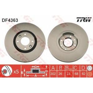 спирачен диск TRW DF4363
