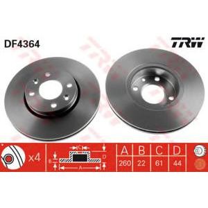 спирачен диск TRW DF4364 
