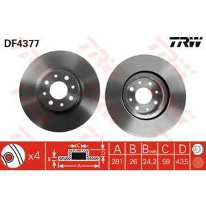 спирачен диск TRW DF4377