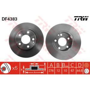 спирачен диск TRW DF4383 