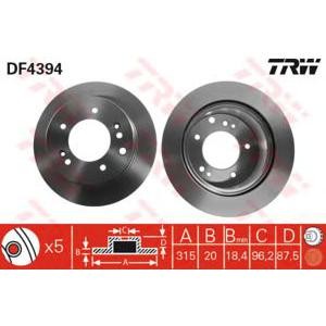 спирачен диск TRW DF4394 