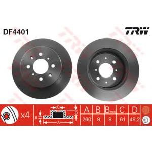 спирачен диск TRW DF4401