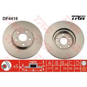 спирачен диск TRW DF4416