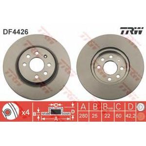 спирачен диск TRW DF4426 