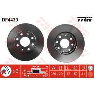 спирачен диск TRW DF4439