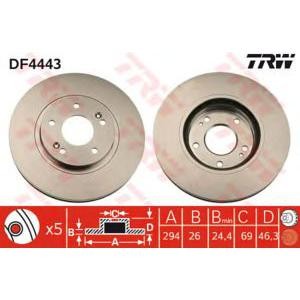 спирачен диск TRW DF4443 