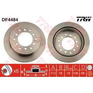 спирачен диск TRW DF4484 