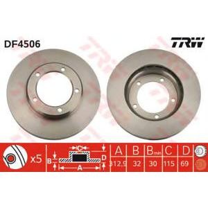 спирачен диск TRW DF4506 
