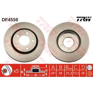 спирачен диск TRW DF4550
