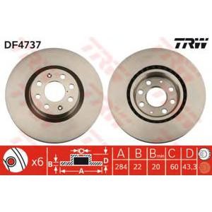 спирачен диск TRW DF4737