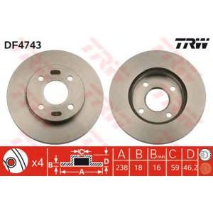 спирачен диск TRW DF4743 