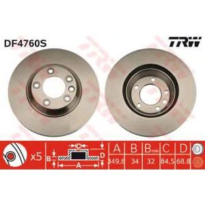 спирачен диск TRW DF4760S 