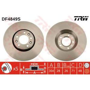 спирачен диск TRW DF4849S 