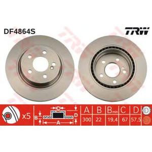 спирачен диск TRW DF4864S 