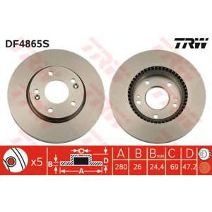 спирачен диск TRW DF4865S 