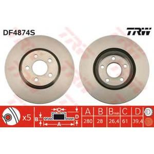 спирачен диск TRW DF4874S