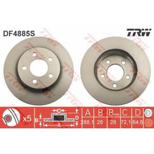 спирачен диск TRW DF4885S