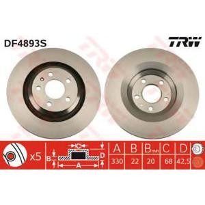 спирачен диск TRW DF4893S
