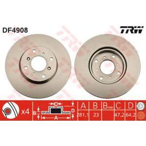 спирачен диск TRW DF4908 