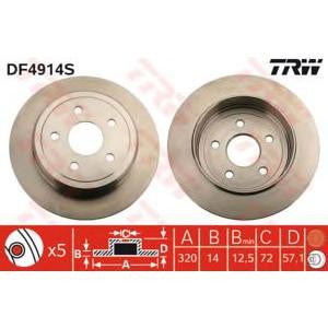 спирачен диск TRW DF4914S