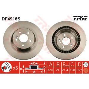 спирачен диск TRW DF4916S 