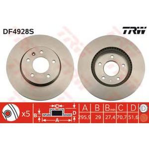 спирачен диск TRW DF4928S 