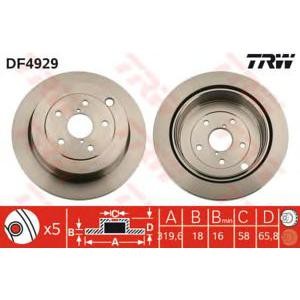 спирачен диск TRW DF4929