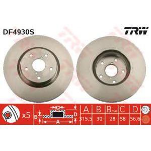 спирачен диск TRW DF4930S 
