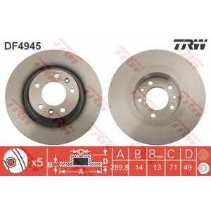 спирачен диск TRW DF4945