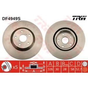 спирачен диск TRW DF4949S 