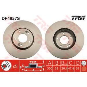 спирачен диск TRW DF4957S