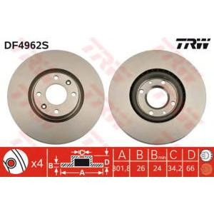 спирачен диск TRW DF4962S 