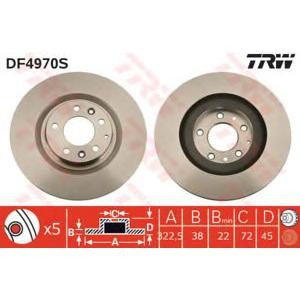 спирачен диск TRW DF4970S