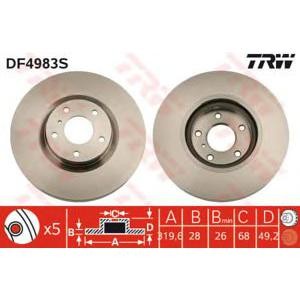 спирачен диск TRW DF4983S 