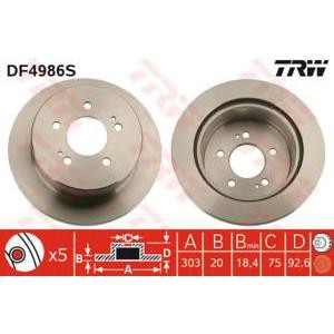 спирачен диск TRW DF4986S
