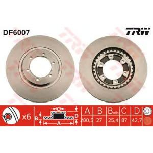 спирачен диск TRW DF6007
