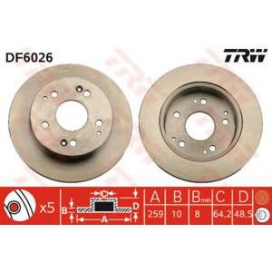 спирачен диск TRW DF6026