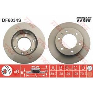 спирачен диск TRW DF6034S 