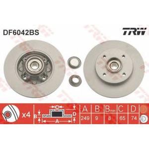 спирачен диск TRW DF6042BS 