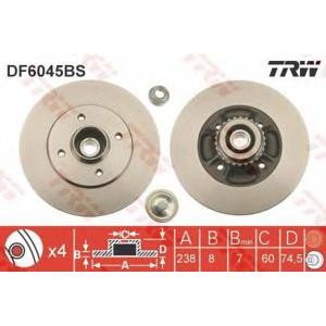 спирачен диск TRW DF6045BS