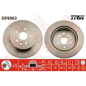 спирачен диск TRW DF6063